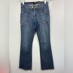LondonJean Boot Cut Jeans Patch Pockets Retro Style Women’s Sz  2